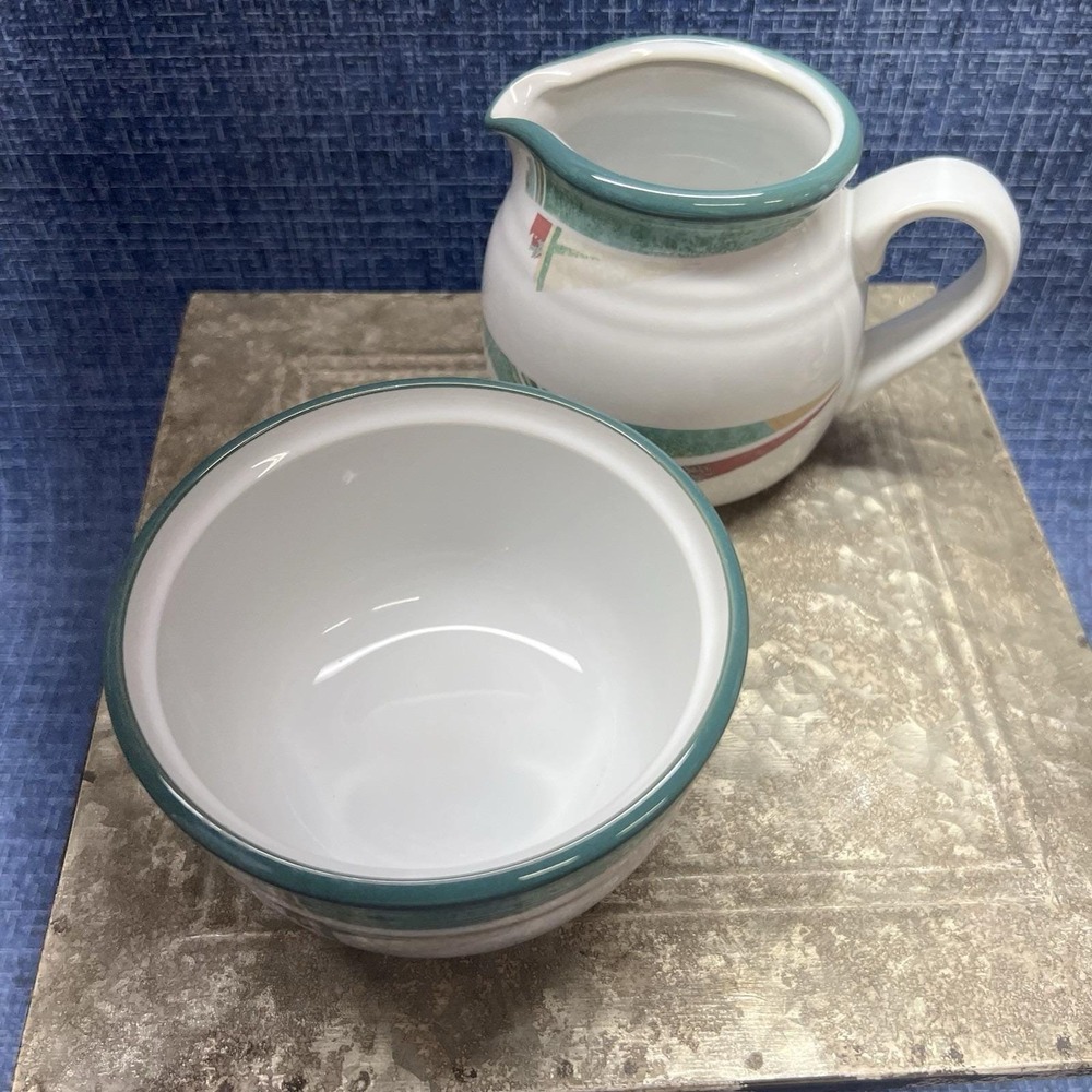 Vintage Noritake New West 8696 Stoneware Creamer & Sugar Bowl Set Southwest
